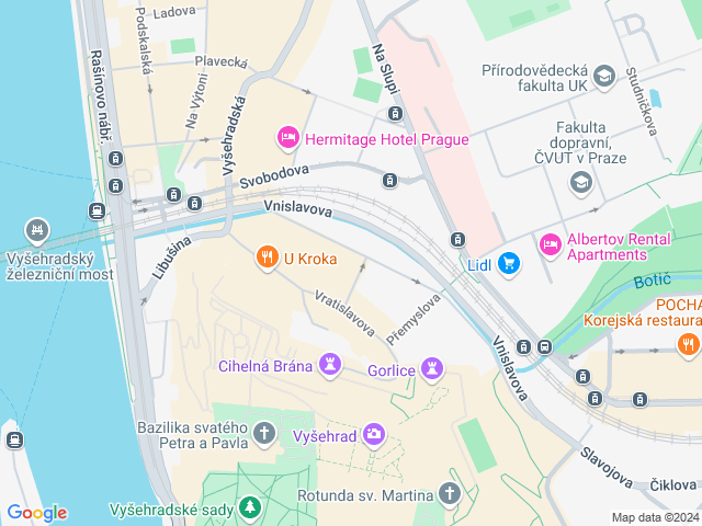 Google map: Neklanova 18, Praha 2